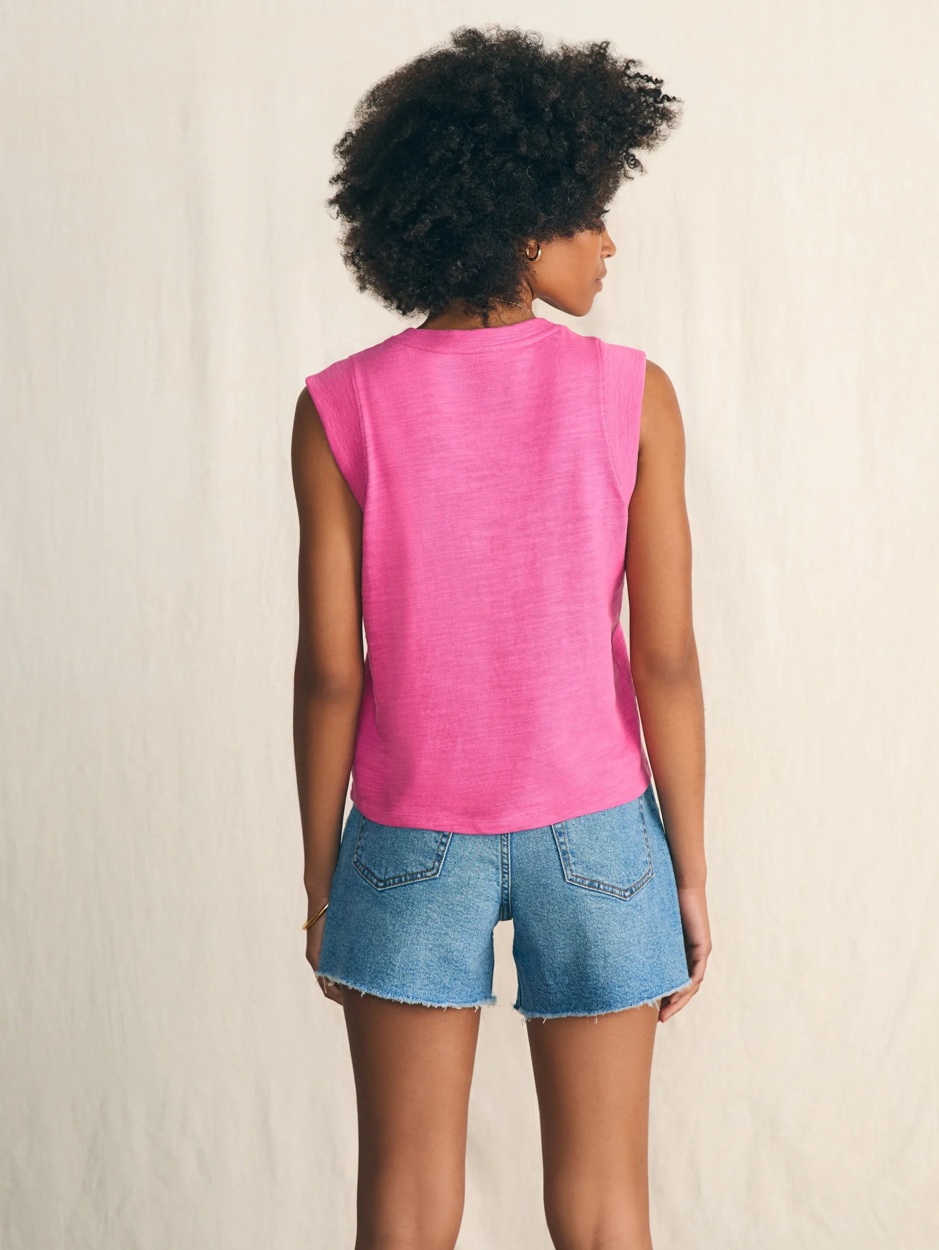 T-Shirts^Faherty Brand Sunwashed Slub Muscle Tank - Cone Flower