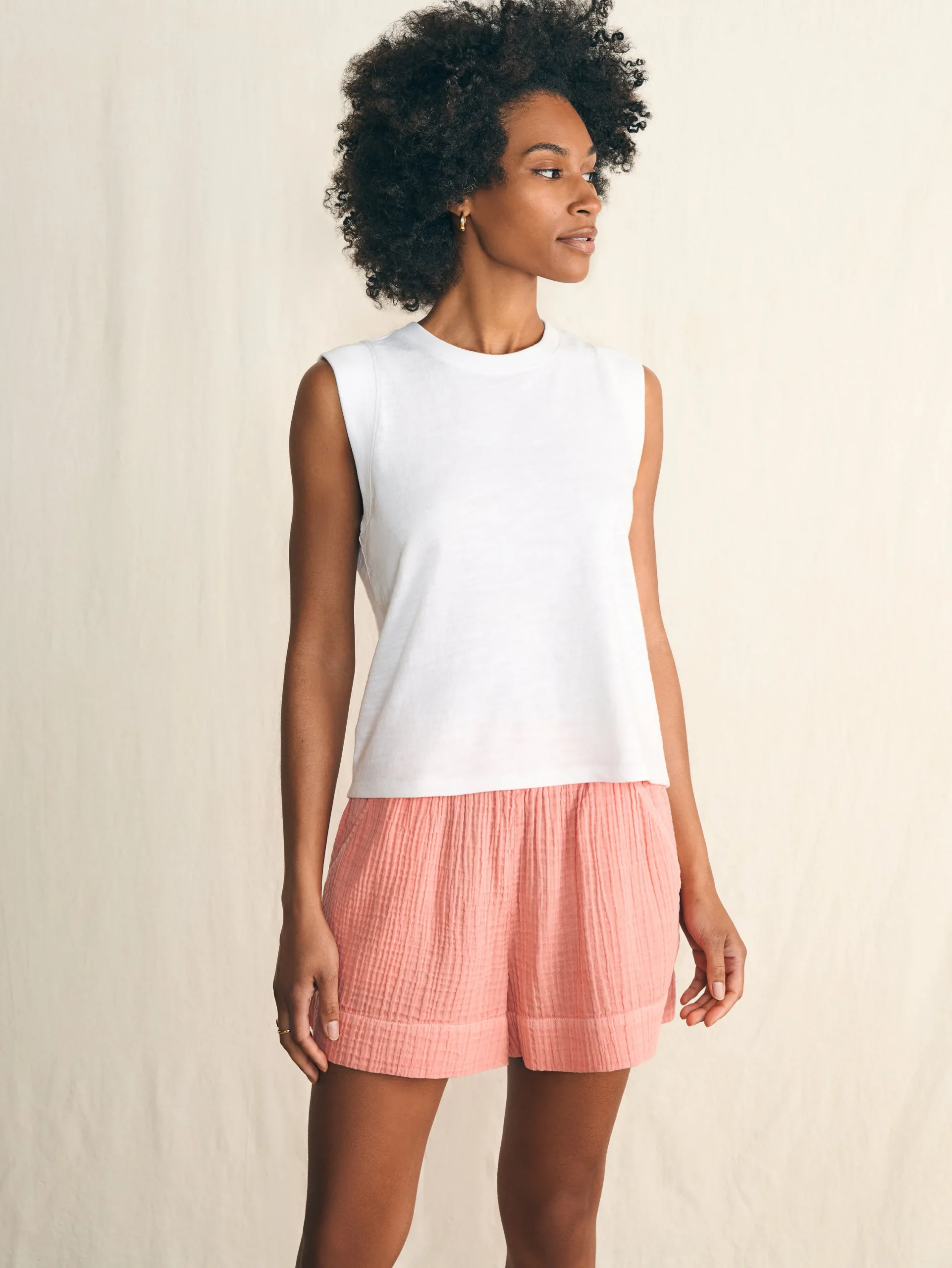 T-Shirts^Faherty Brand Sunwashed Slub Muscle Tank - White