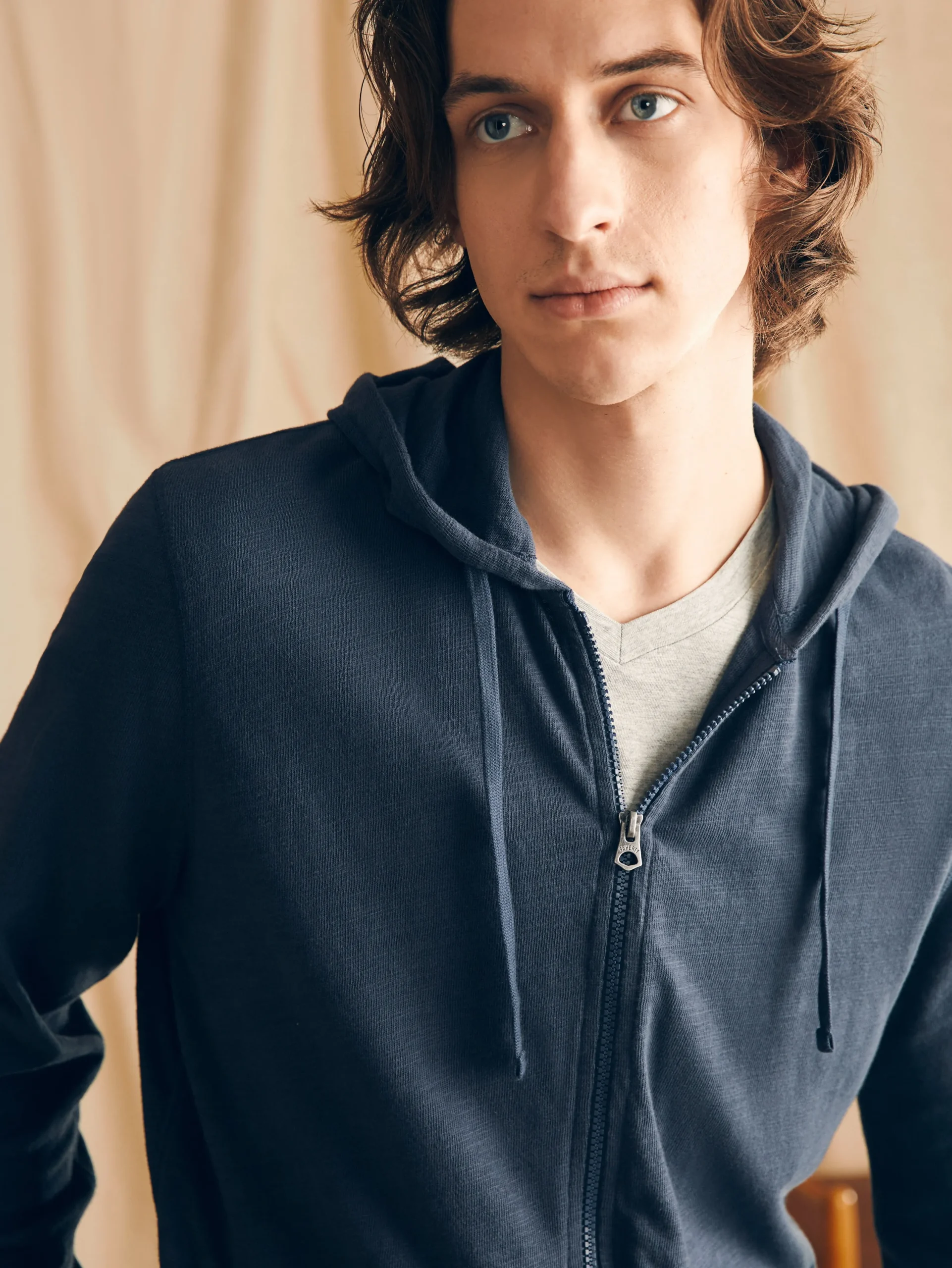 Hoodies & Sweatshirts^Faherty Brand Sunwashed Slub Zip Hoodie - Blue Nights