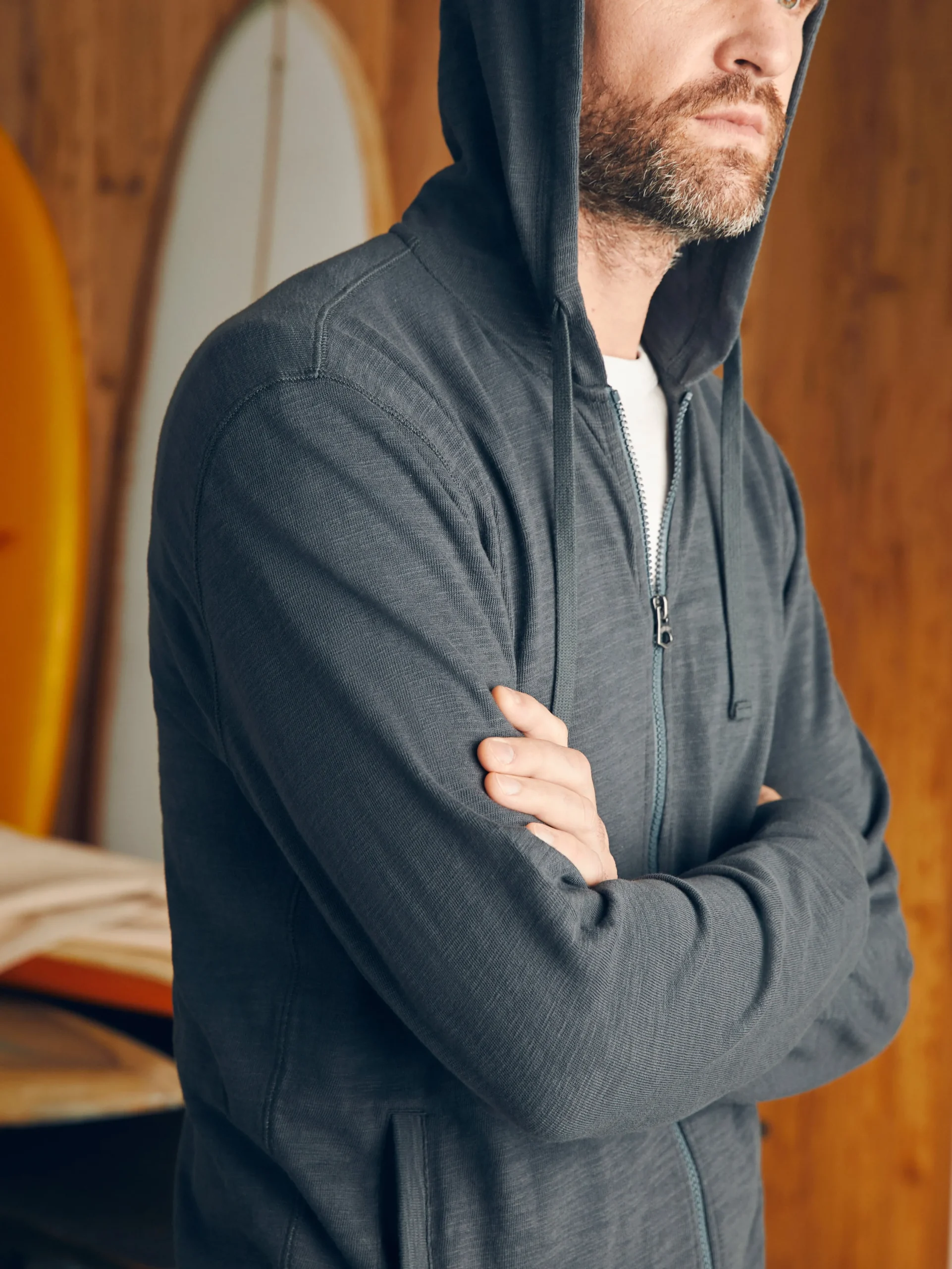 Hoodies & Sweatshirts^Faherty Brand Sunwashed Slub Zip Hoodie - Graphite