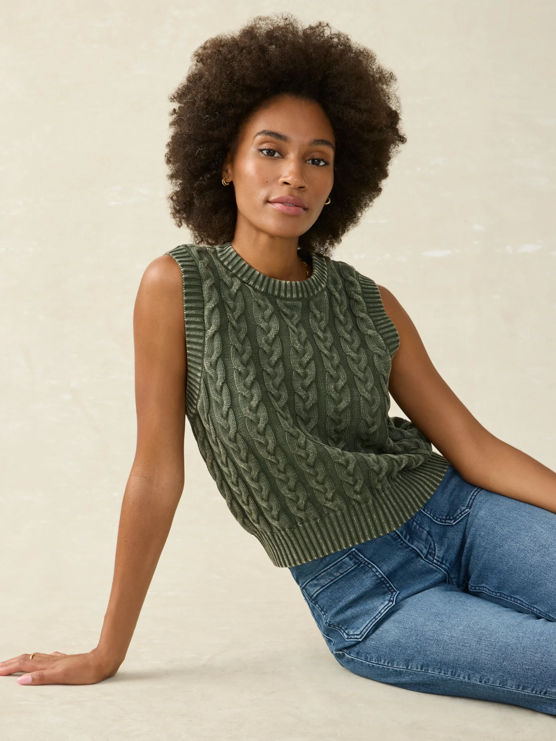 Sweaters^Faherty Brand Sunwashed Sweater Vest - Beetle