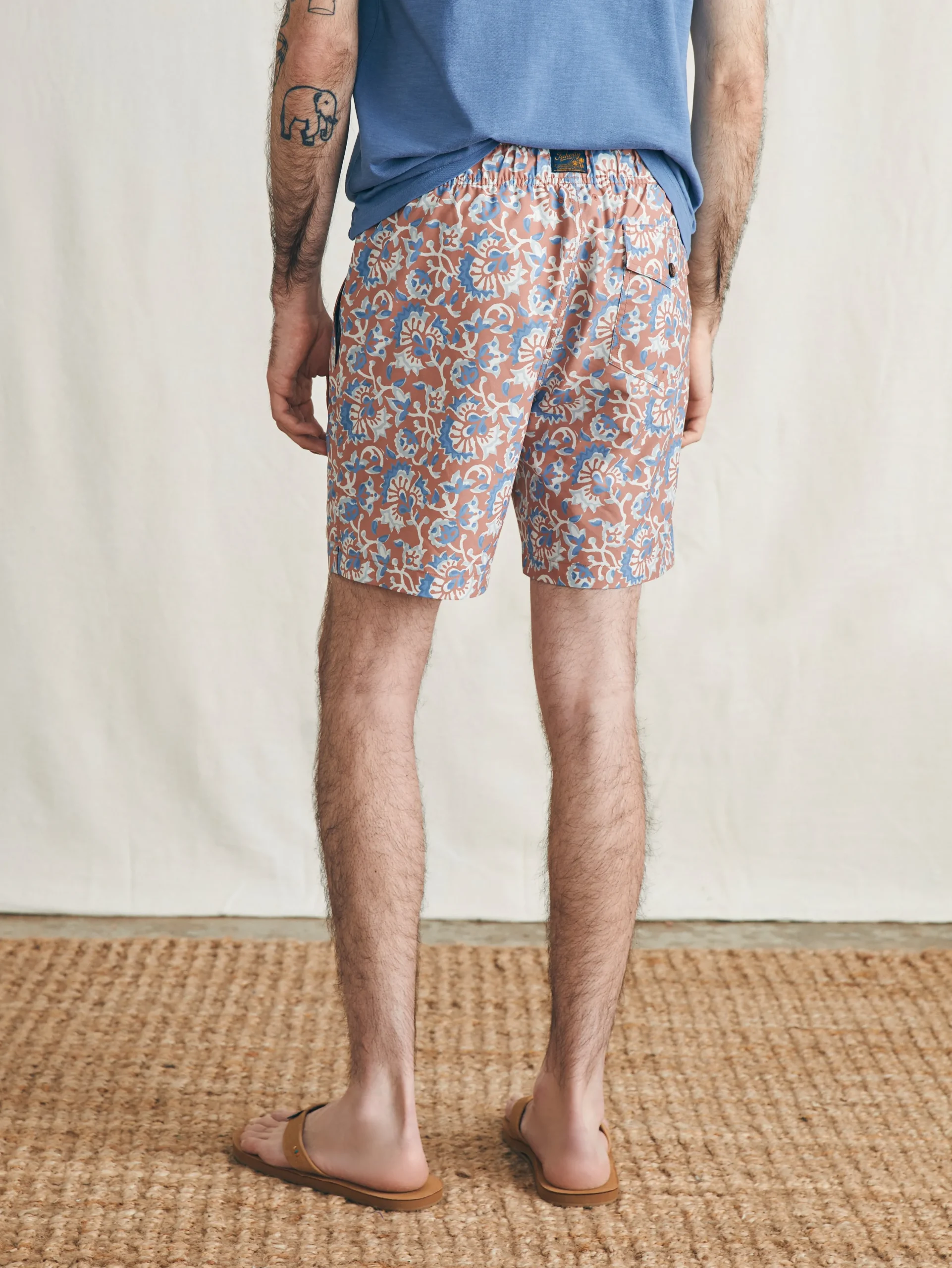 Swim^Faherty Brand Sunwashed Trunk - Clay Oceanside Floral