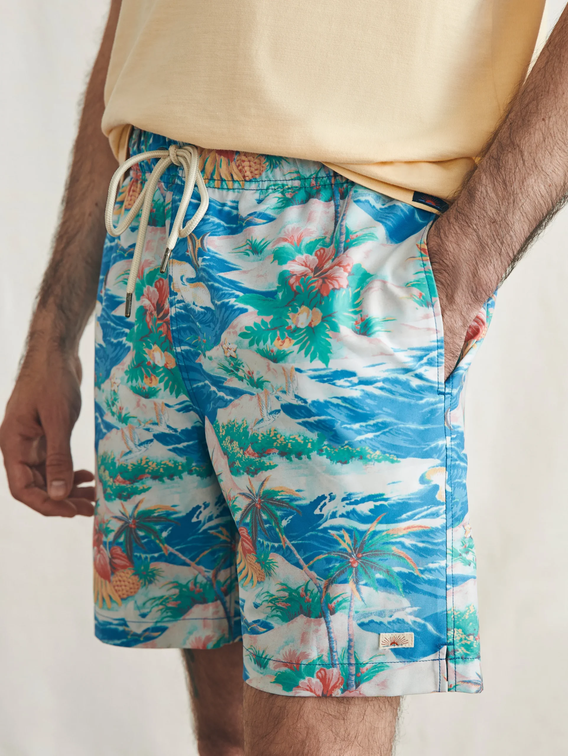 Swim^Faherty Brand Sunwashed Trunk - Marine Tropics