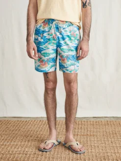Swim^Faherty Brand Sunwashed Trunk - Marine Tropics