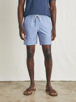 Swim^Faherty Brand Sunwashed Trunk - Night Orchid Frond