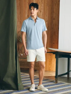 Polo Shirts|T-Shirts & Henleys^Faherty Brand Sunwashed T-Shirt Polo - Blue Breeze