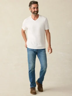 T-Shirts & Henleys^Faherty Brand Sunwashed V-Neck Tee - White