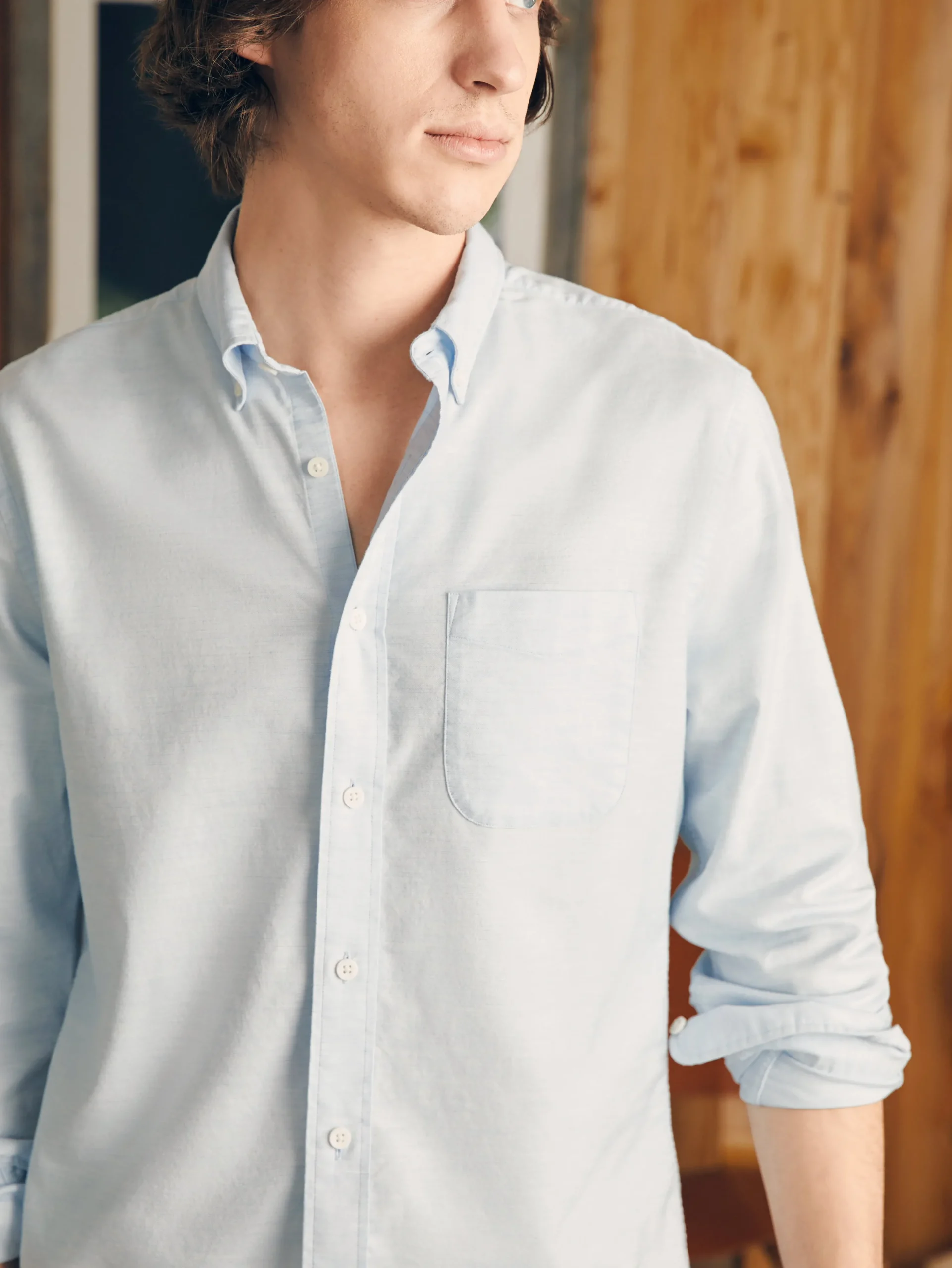 Shirts^Faherty Brand Supima Oxford Shirt (Tall) - Blue Heather