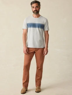 T-Shirts & Henleys^Faherty Brand Surf Stripe Sunwashed Pocket Tee - Heather Grey