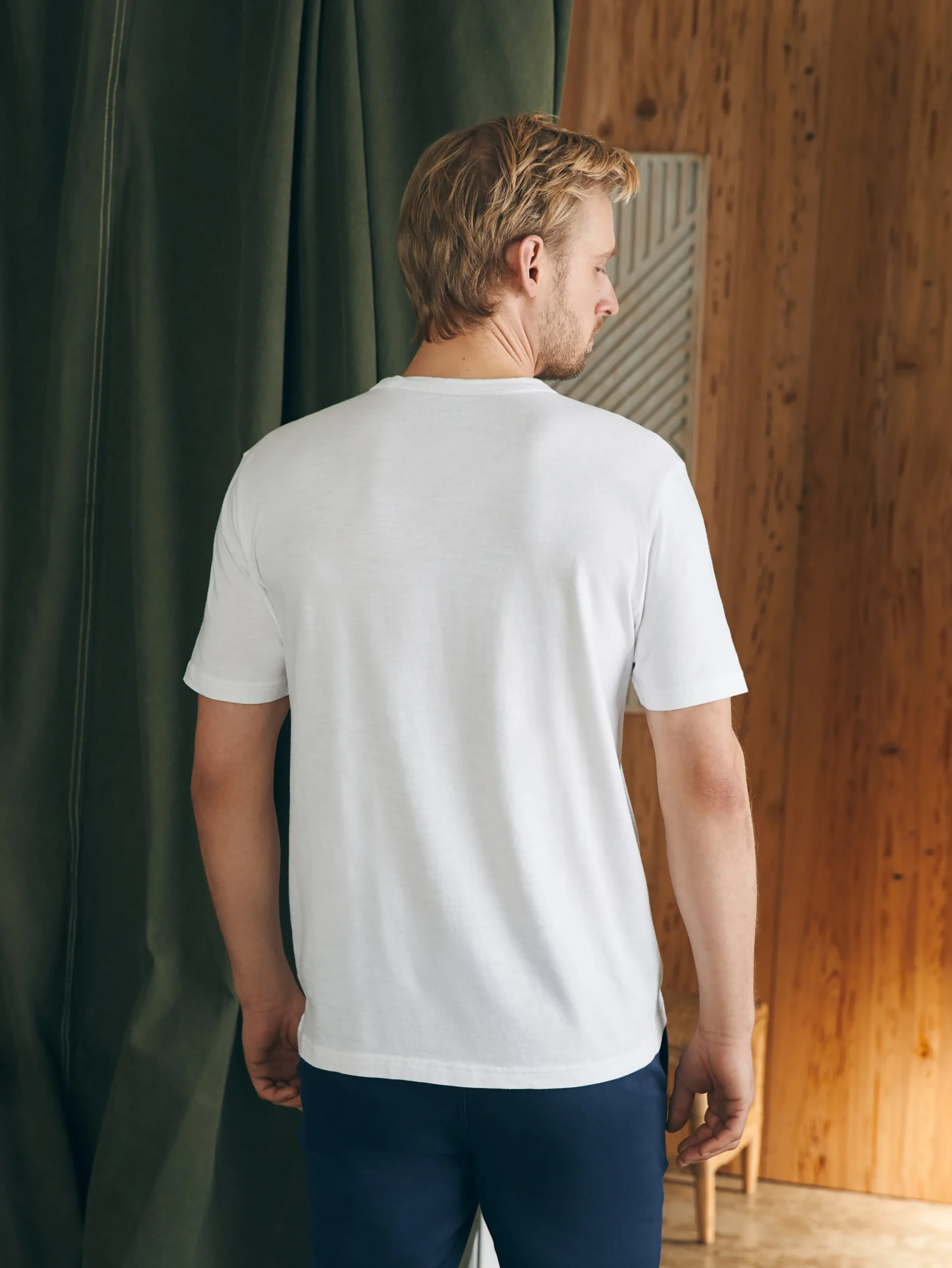 T-Shirts & Henleys^Faherty Brand Surf Stripe Sunwashed Pocket Tee - White