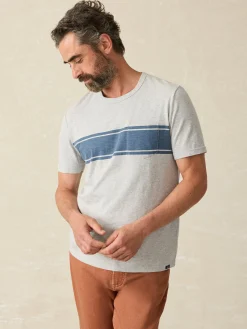 T-Shirts & Henleys^Faherty Brand Surf Stripe Sunwashed Tee (Tall) - Heather Grey