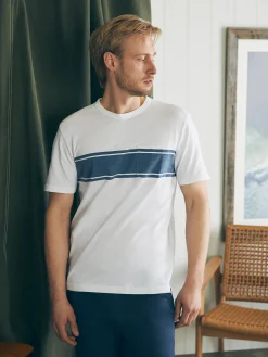 T-Shirts & Henleys^Faherty Brand Surf Stripe Sunwashed Tee (Tall) - White