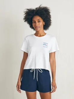 T-Shirts^Faherty Brand Surfrider Sunwashed Cropped Tee - White