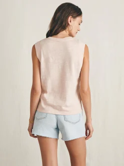 T-Shirts^Faherty Brand Surfrider Sunwashed Slub Muscle Tank - Peach Whip
