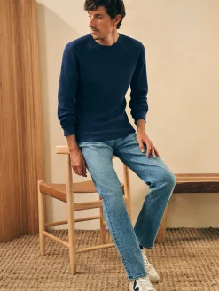 T-Shirts & Henleys^Faherty Brand Surplus Waffle Crew - Deep Sea Heather