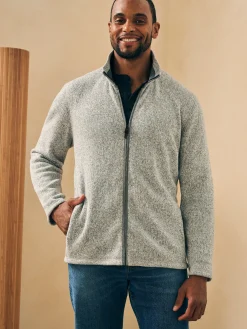 Sweaters|Hoodies & Sweatshirts^Faherty Brand Sweater Fleece Full Zip - Light Granite