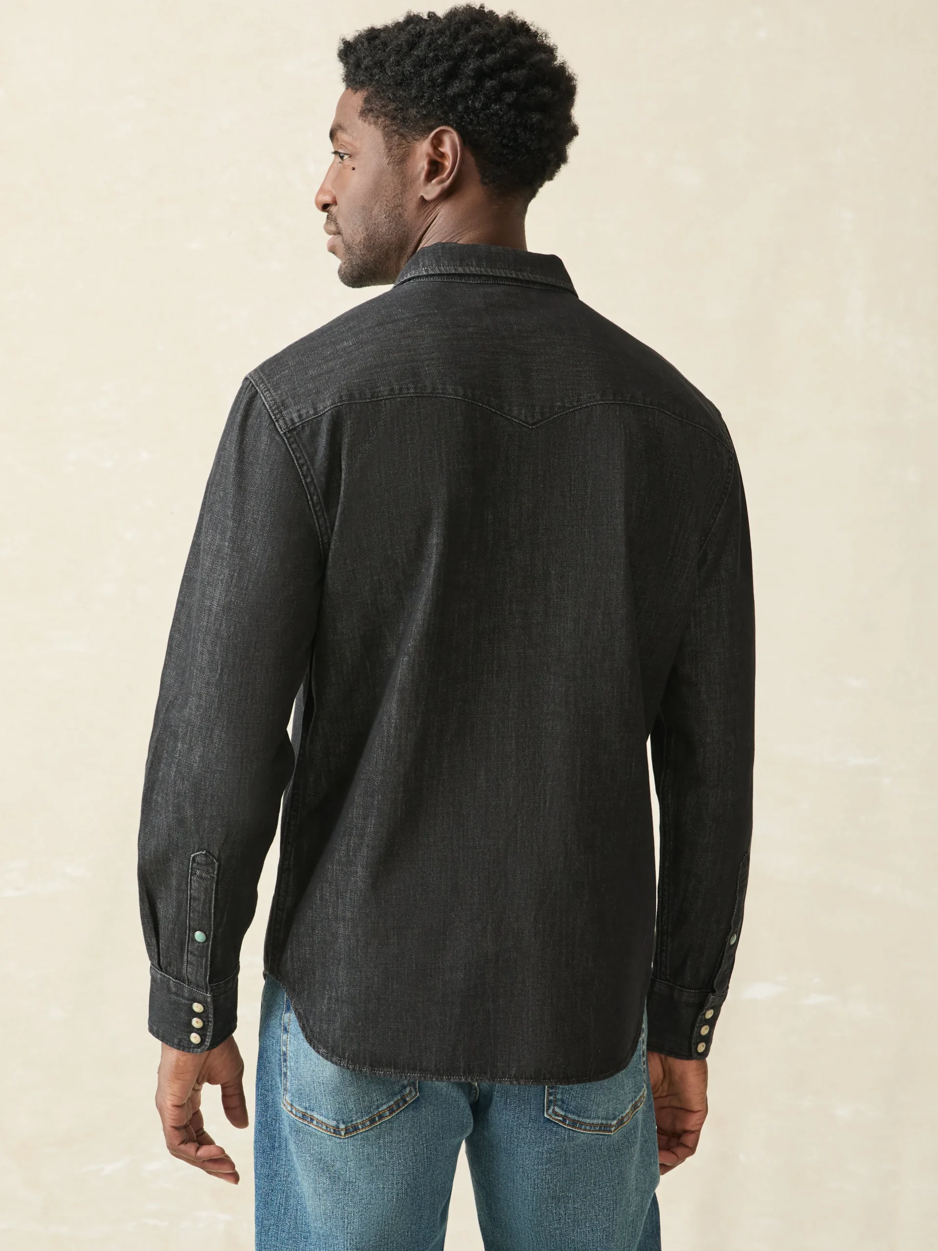 Shirts^Faherty Brand The Western Shirt - Black Sand Wash