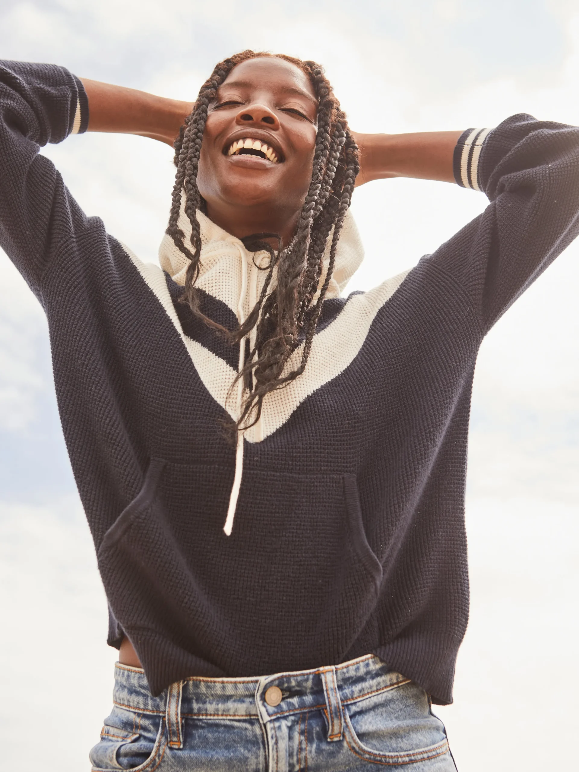 Sweaters|Hoodies & Sweatshirts^Faherty Brand Throwback Sweater Hoodie - Varsity Blues