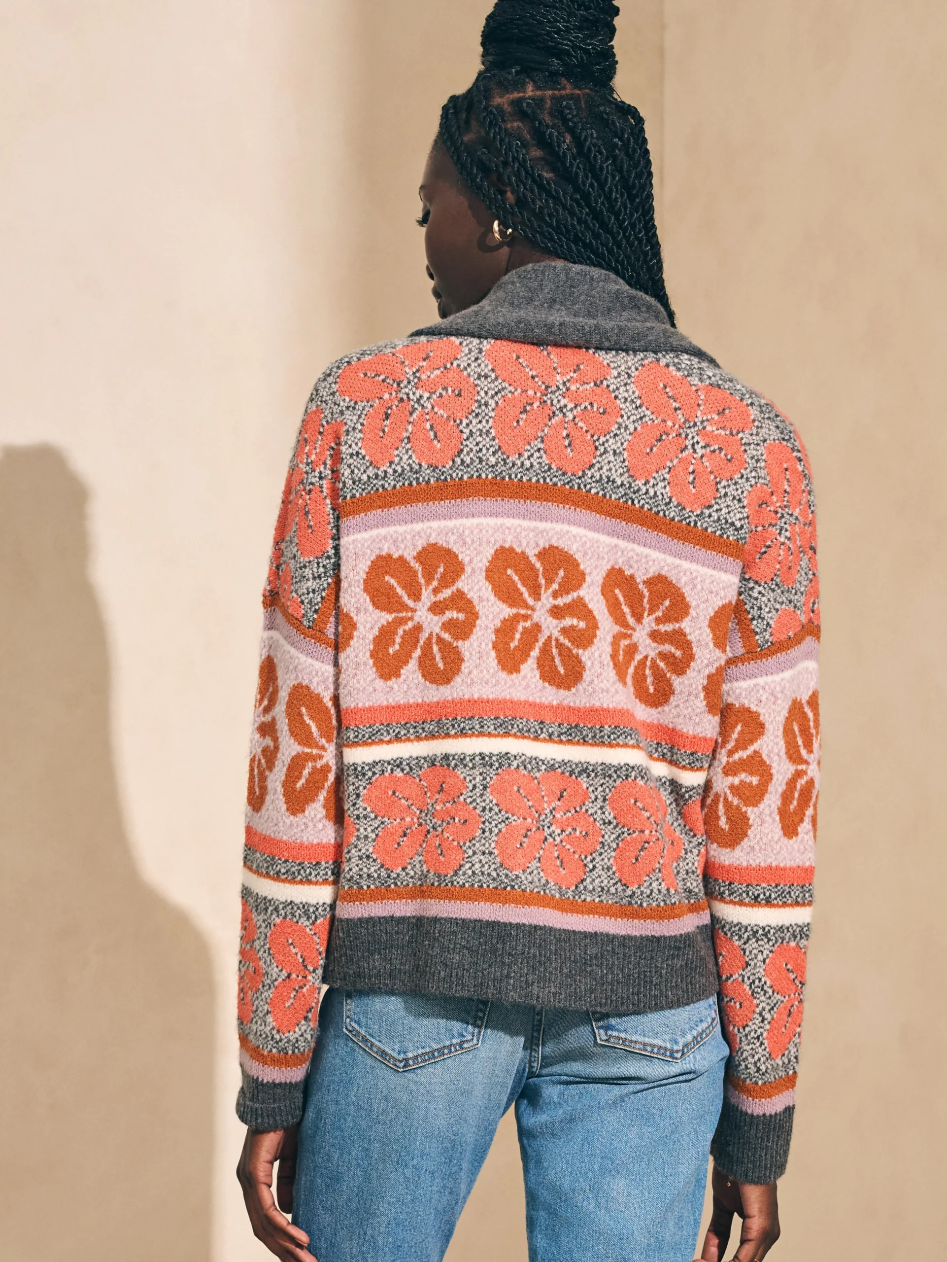 Sweaters^Faherty Brand Topanga Canyon Cardigan - Sunset Shell Jacquard