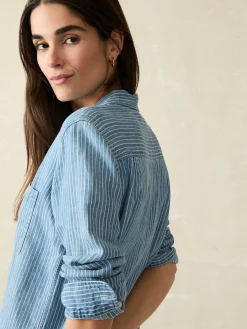 Shirts & Tops^Faherty Brand Tried & True Chambray Shirt - Aspen Stripe Wash