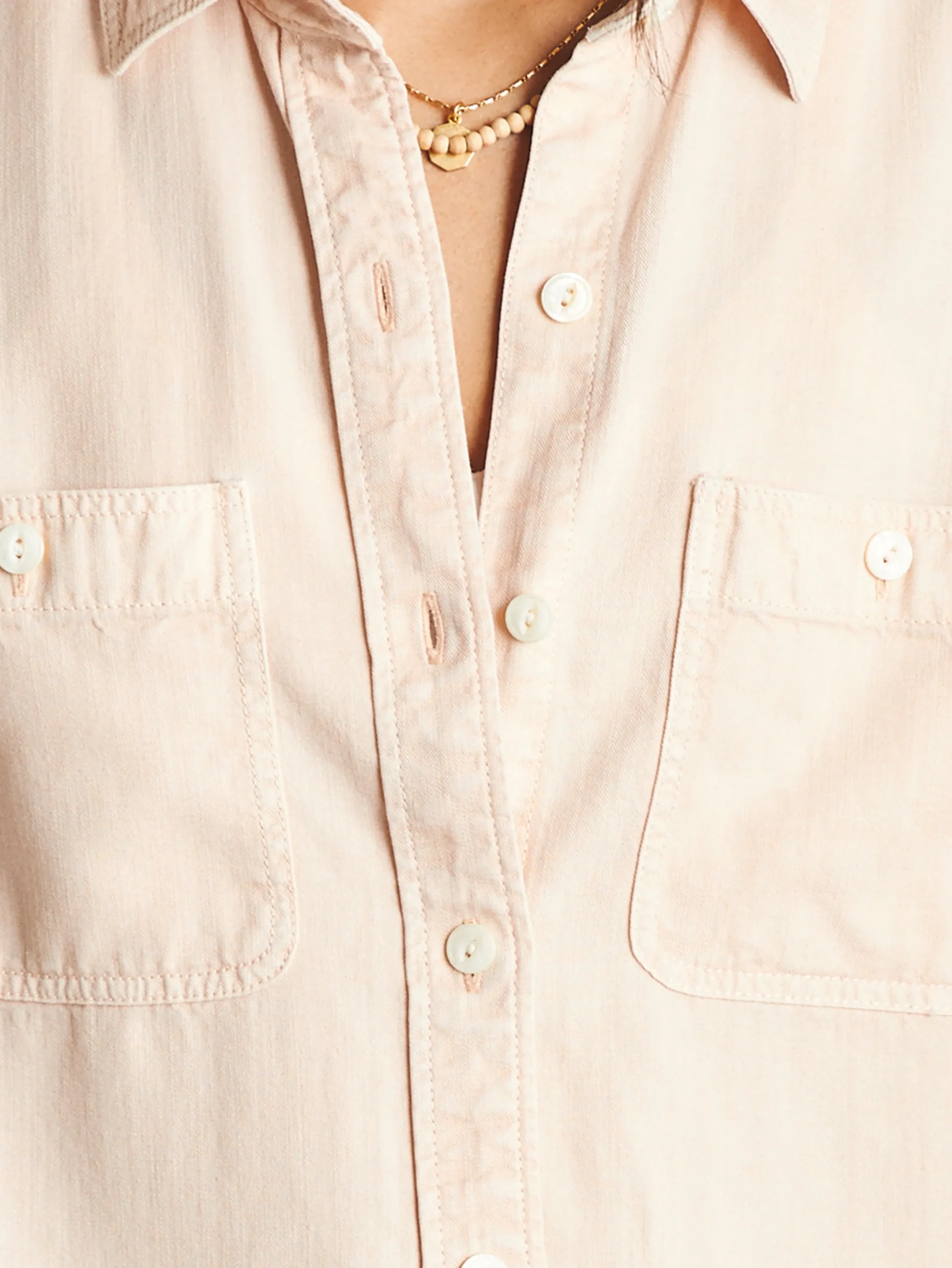Shirts & Tops^Faherty Brand Tried & True Chambray Shirt - Peach Whip