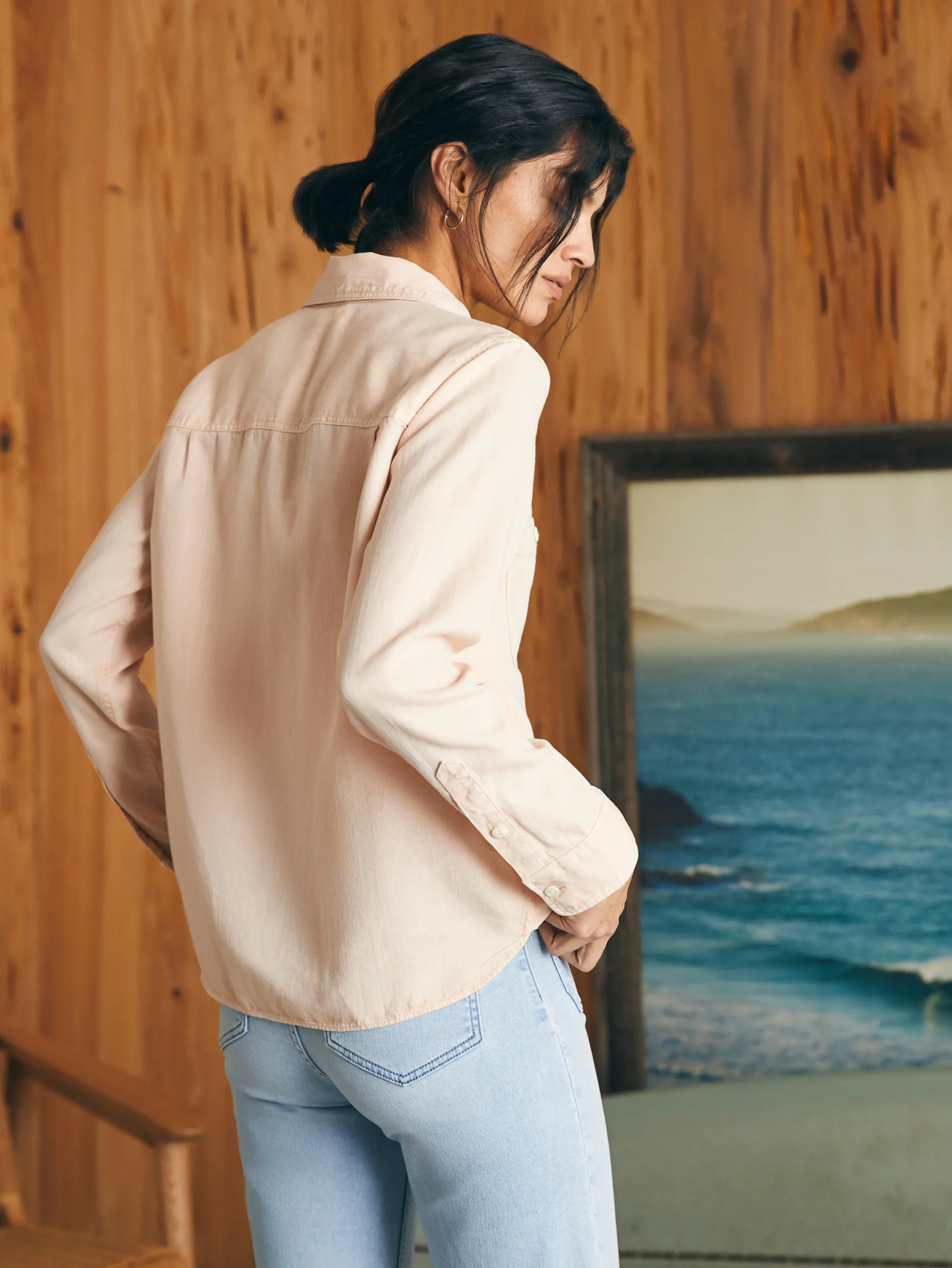 Shirts & Tops^Faherty Brand Tried & True Chambray Shirt - Peach Whip