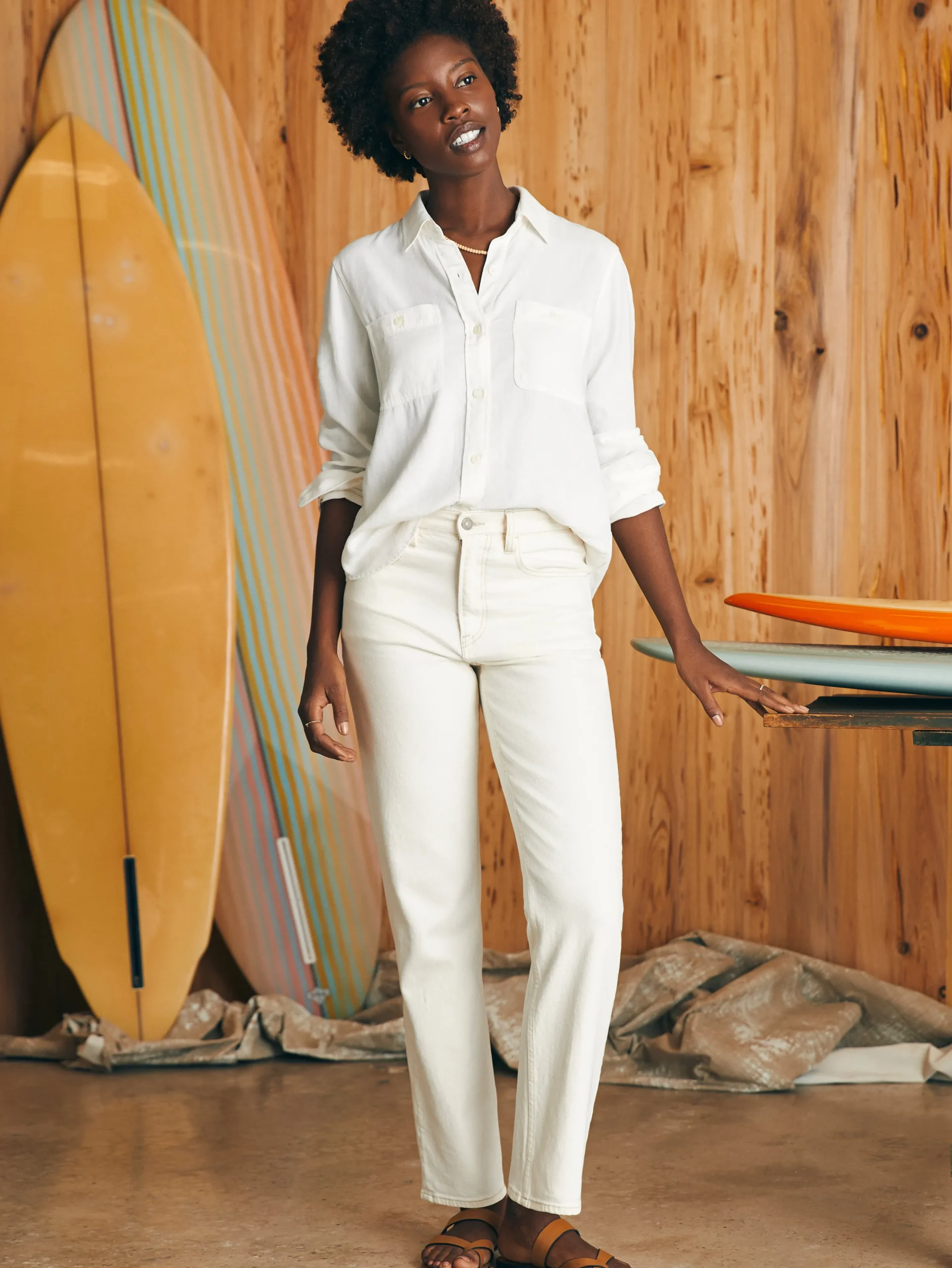 Shirts & Tops^Faherty Brand Tried & True Chambray Shirt - White