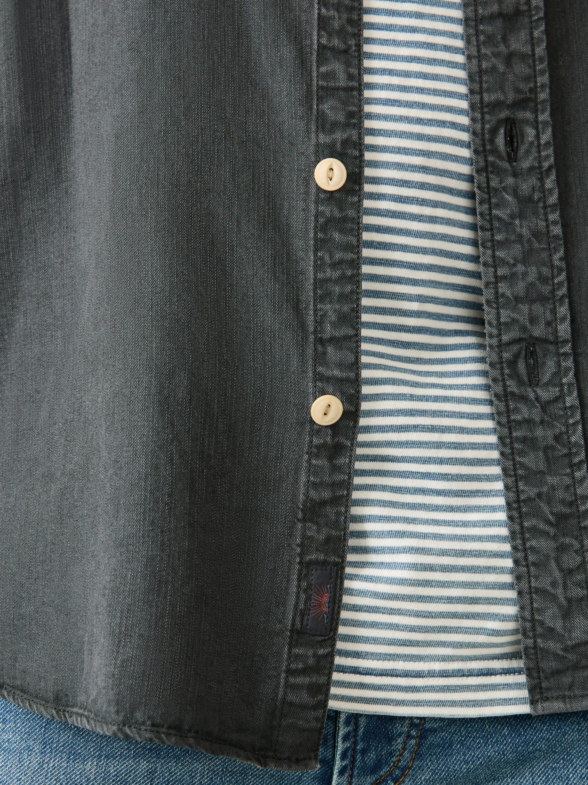 Shirts^Faherty Brand Tried & True Chambray Workshirt - Durango Black