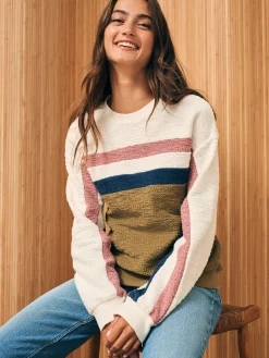 Hoodies & Sweatshirts^Faherty Brand Vista Stripe Pullover - Military Olive Cream