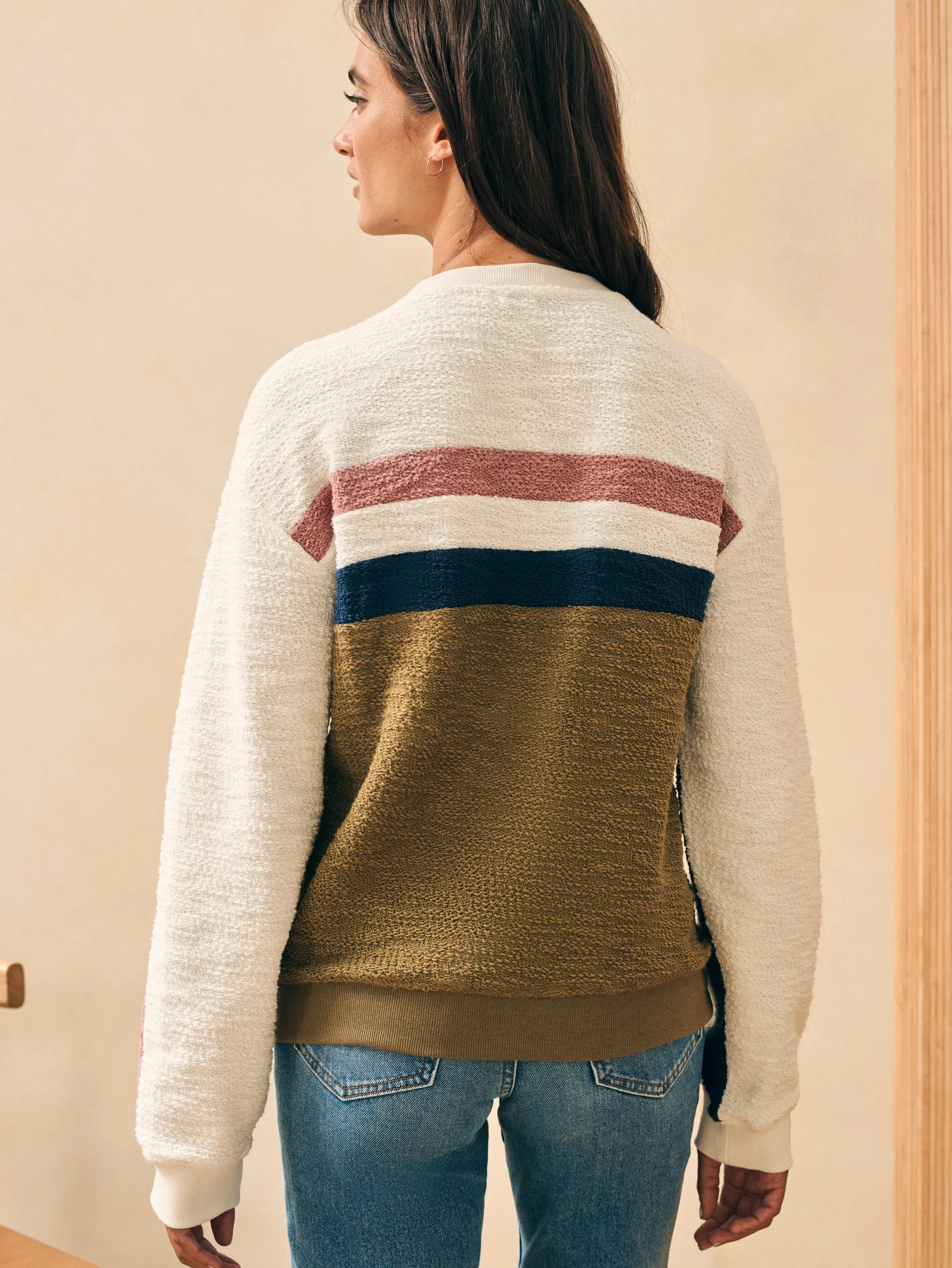 Hoodies & Sweatshirts^Faherty Brand Vista Stripe Pullover - Military Olive Cream