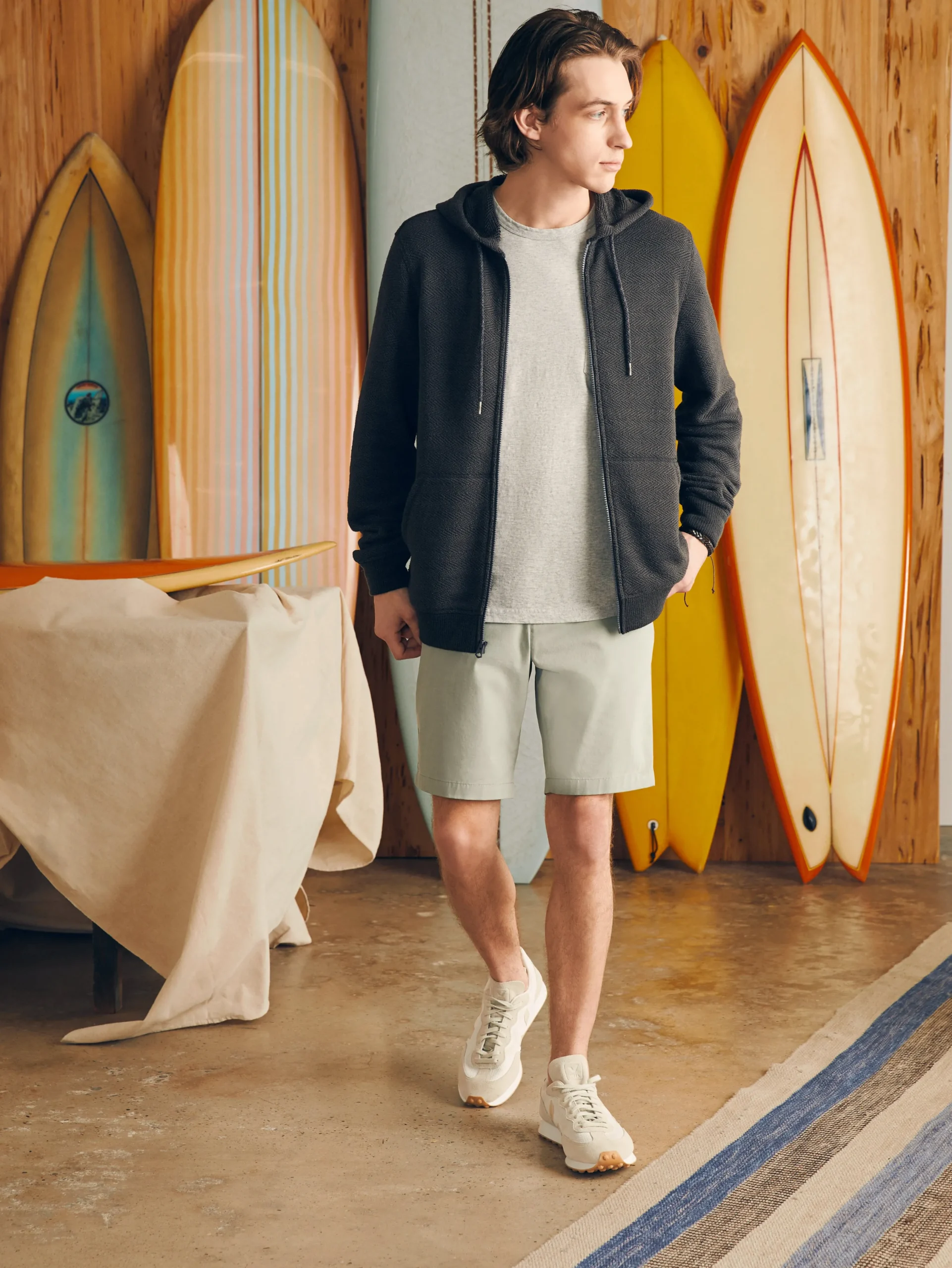 Hoodies & Sweatshirts|Lounge^Faherty Brand Whitewater Full Zip Hoodie (Tall) - Washed Black