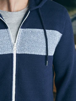 Hoodies & Sweatshirts|Lounge^Faherty Brand Whitewater Full Zip Hoodie - Blue Nights Surf Stripe