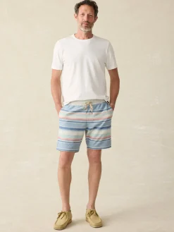 Shorts|Lounge^Faherty Brand Whitewater Stripe Sweatshort - Pacific Rise Stripe