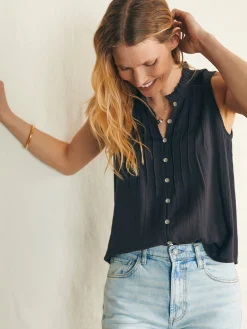 Shirts & Tops^Faherty Brand Willa Sleeveless Top - Washed Black