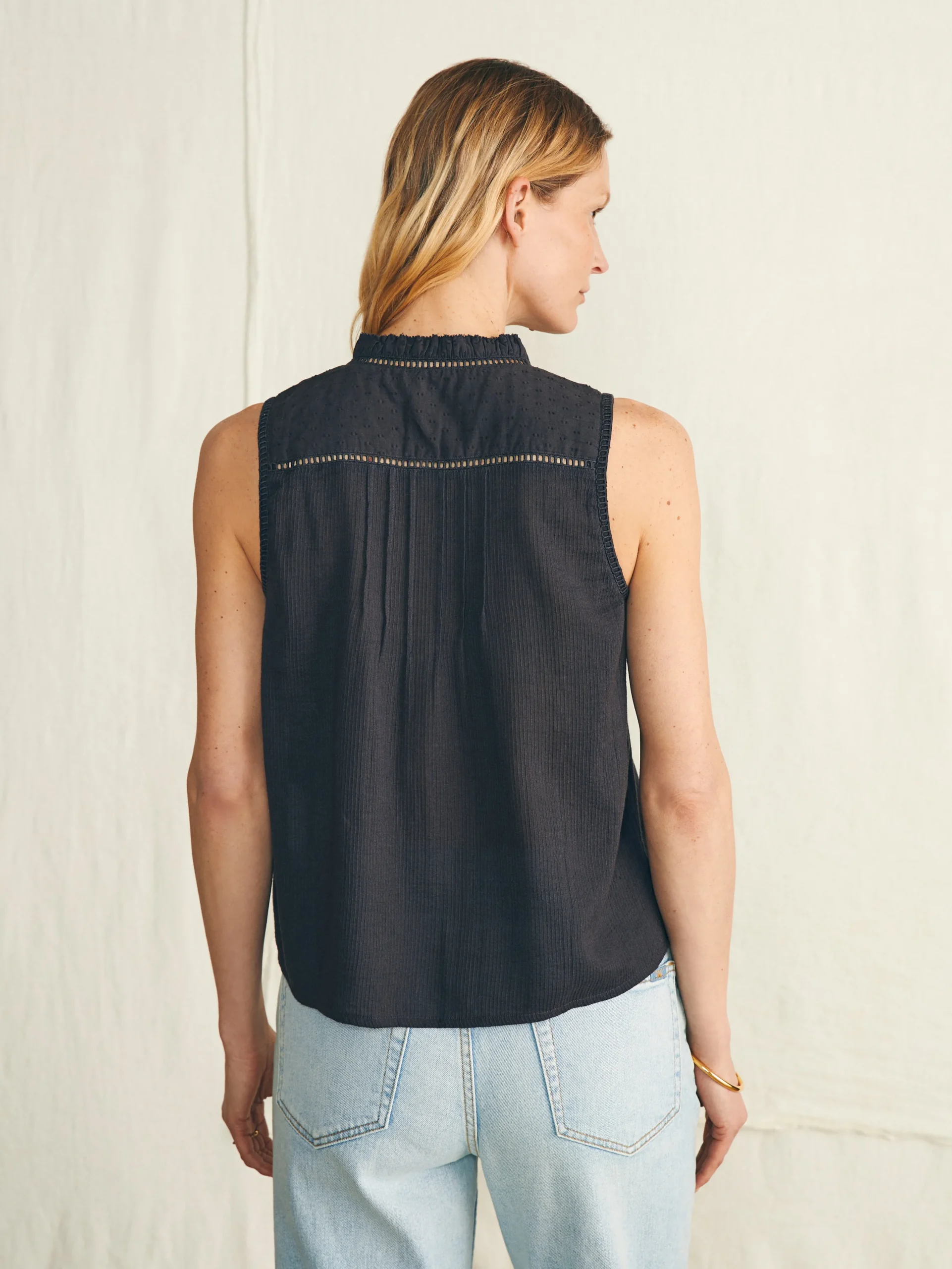 Shirts & Tops^Faherty Brand Willa Sleeveless Top - Washed Black