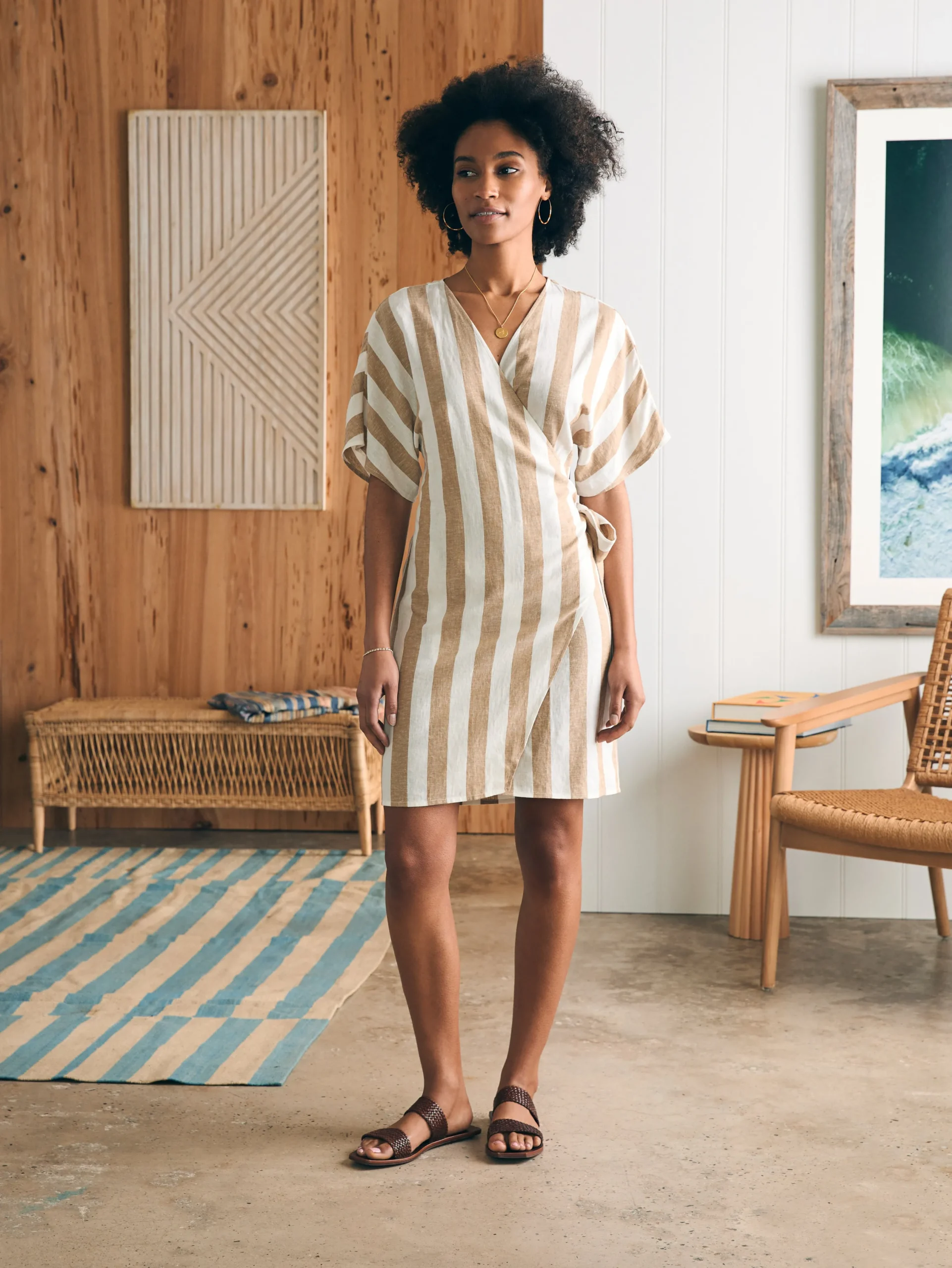 Dresses^Faherty Brand Willow Dress - Bronze Stripe